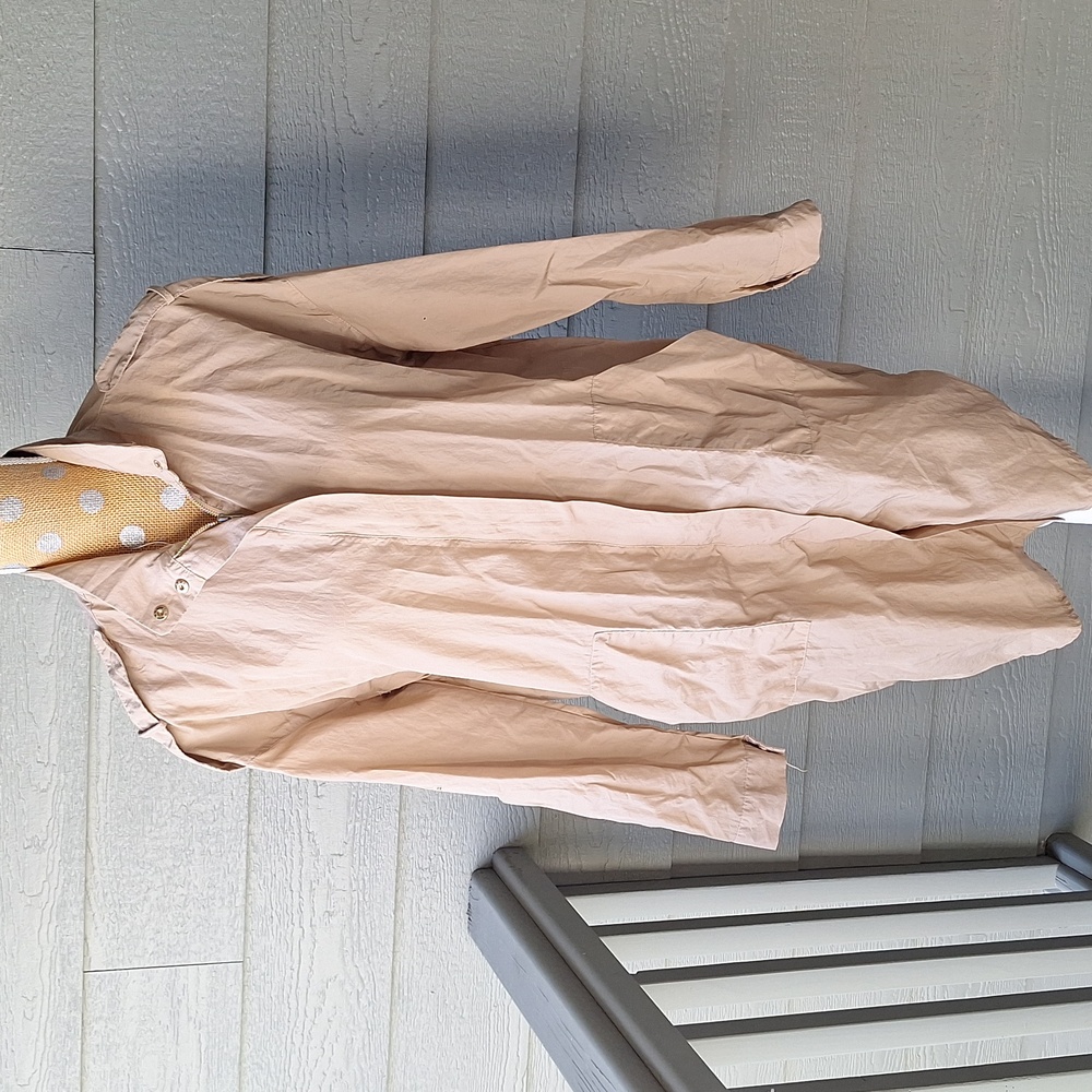 Buru *cp* Lightweight Nylon Trench Dress / Coat Minimalist Neutral Size Small